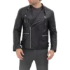 Allaric Quilted Black Leather Biker Jacket