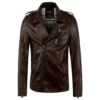 Men’s Vintage Zip Lightweight Faux Leather Biker Jacket