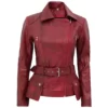 Red Biker Leather Jacket