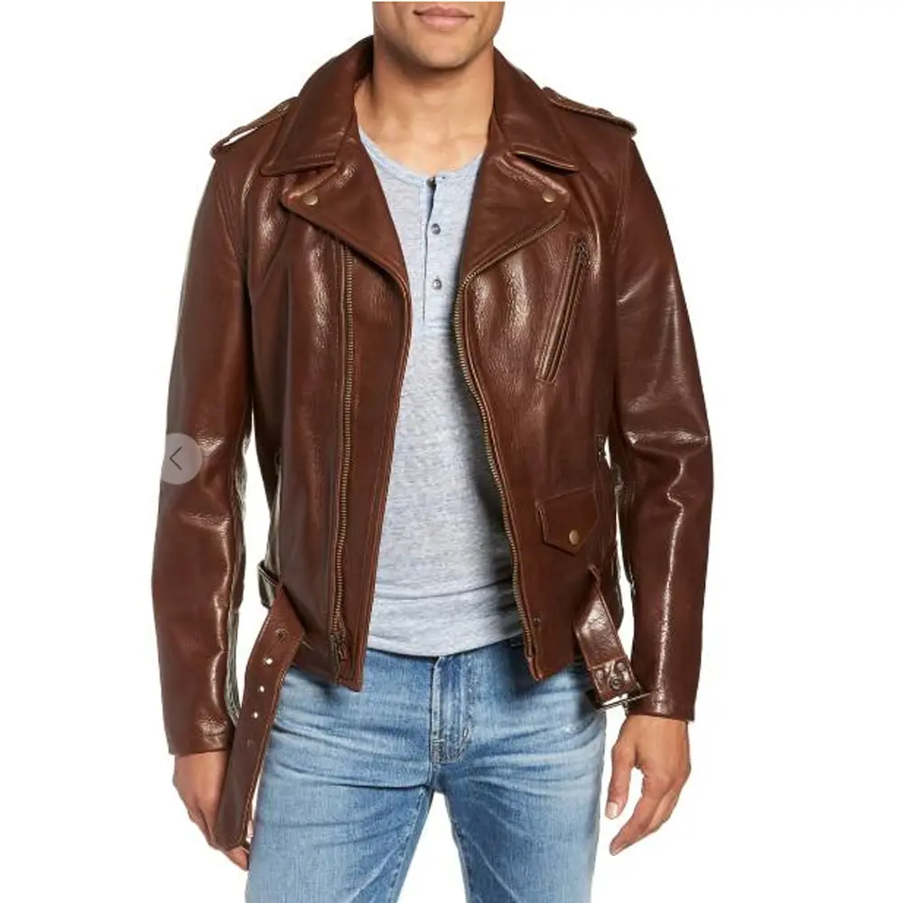 50s Oil Tanned Cowhide Leather Moto Jacket