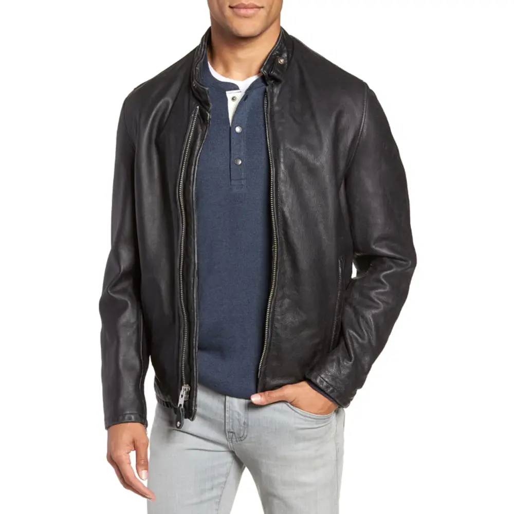 Café Racer Hand Vintaged Cowhide Leather Jacket