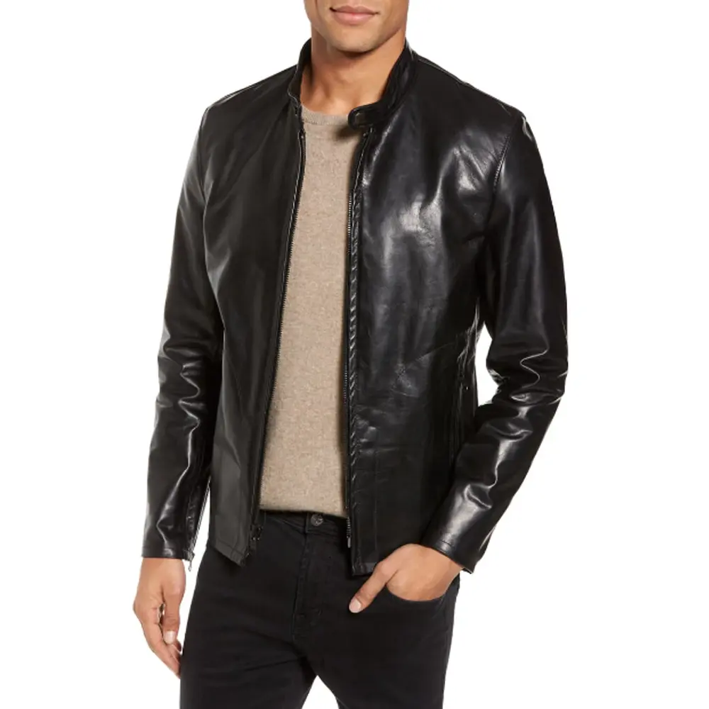 Café Racer Unlined Cowhide Leather Jacket