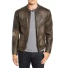 Calfskin Leather Racer Jacket