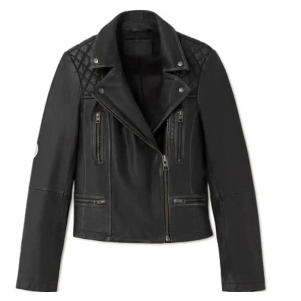 Cargo Biker Slim Fit Leather Jacket