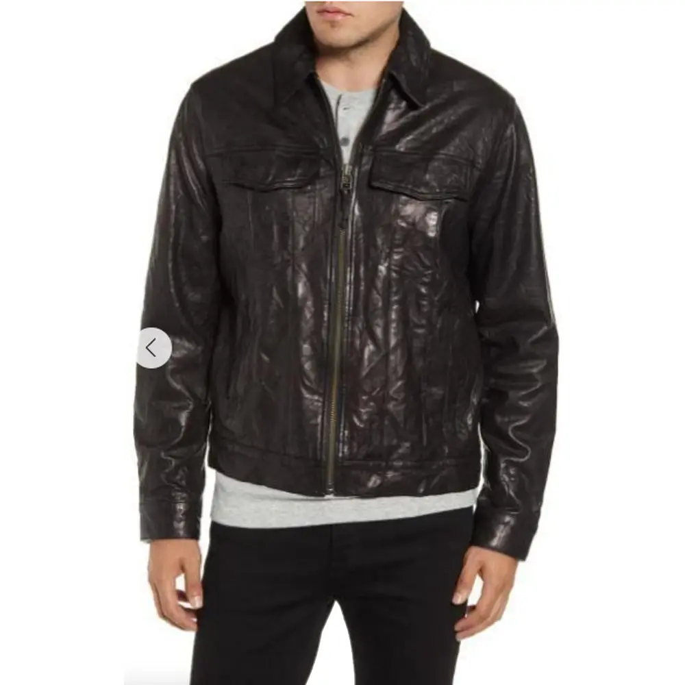 Classic Fit Leather Trucker Lambskin Jacket