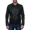 Drips Leather Bomber Jacket