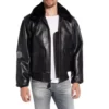 Genuine Shearling Collar Jacket