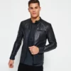 Leather Quilt Racer Jacket