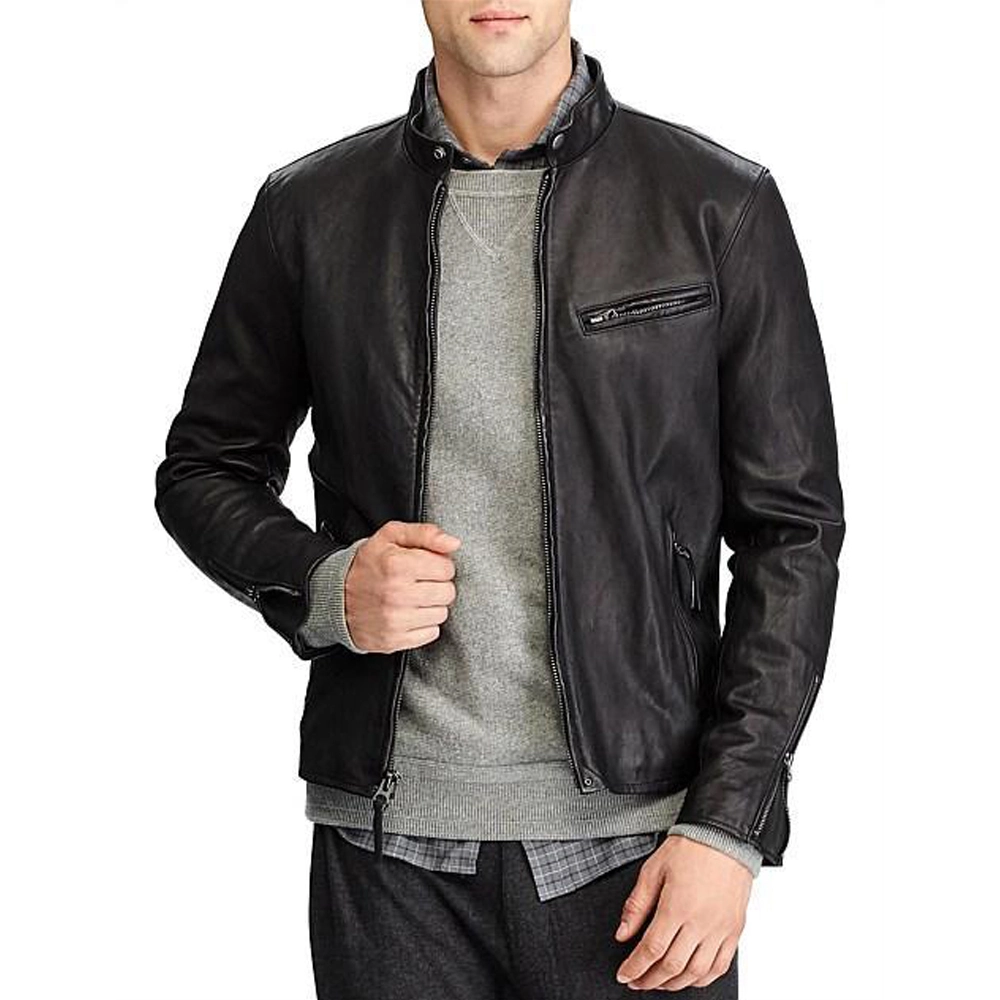 Polo Ralph Lauren Lambskin Cafe Racer Jacket