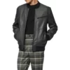 Praslin Zenith Lambskin Leather Bomber Jacket