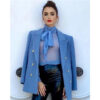 Emily in Paris Lily Collins Blue Peacoats