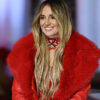 Lainey Wilson Red Faux Fur Leathers Coats